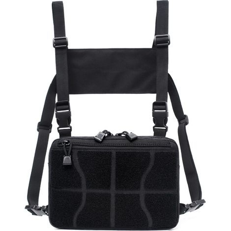 Sac de Poitrine Tactique Pochette de Poitrine Harnais Militaire Sacoche Poitrine Homme Antivol Poche Pectorale Chest Rig Tactique pour Radio Talkie Walkie Téléphone (1/5)