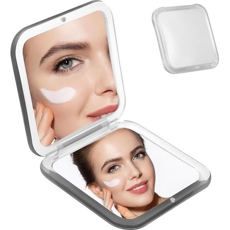 Miroir compact grossissant x15, 8 cm x 8 cm, pliable, voyage, maquillage, petit miroir portable