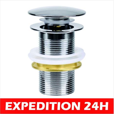 Bonde de Lavabo - Universel - G 1 ¼ - Cuivre Chromé - Pop Up Automatique - Nickel (1/5)