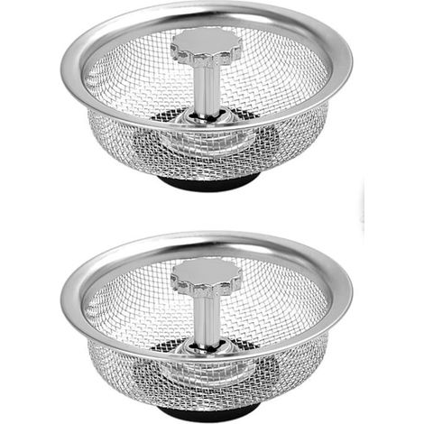 piezas de colador de fregadero de acero inoxidable, cesta coladora para ducha, colador de fregadero de cocina con tapón de goma de altura ajustable, color plata. (1/4)