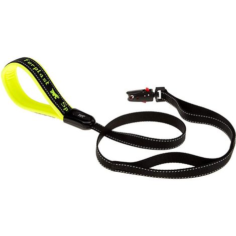Laisse Chien Sport Dog Matic, Laisse pour Chien Taille Moyenne, Mousqueton avec mécanisme magnétique, Poignée rembourrée, Coutures réfléchissantes, Nylon, 120 cm, Jaune (1/5)