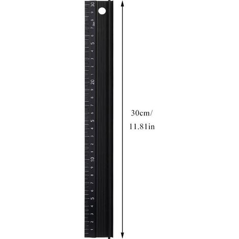 30 cm Metalllineal, technisches Zeichenset, Geometriewerkzeug, Heimwerkerwerkzeug, Architektenlineal für Studenten, Tischler, Künstler FLITI (1/4)