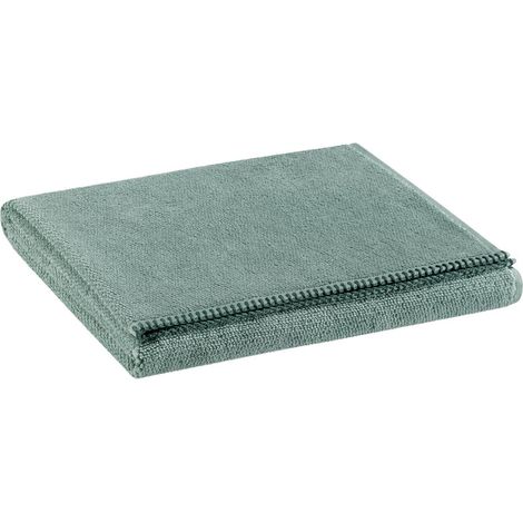 Drap de douche en coton éponge grain de riz absorbant vert sauge 70 x 130 cm - PANGIVO (1/2)