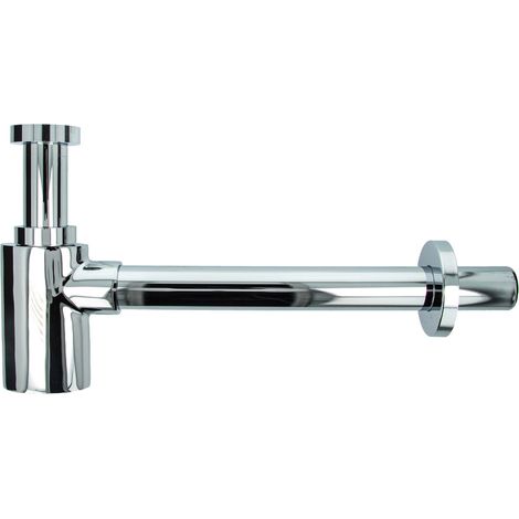 tecuro DESIGN ovaler Flaschensiphon Rohrgeruchsverschluss, Messing verchromt (1/5)