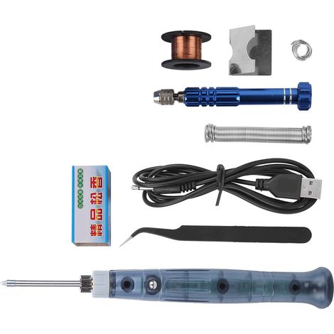 Mini-Lötkolben-Set, tragbar, USB-Schweiß- und Reparaturausrüstung, Setbox, elektrisch betriebener Lötkolben mit Spitze (1/5)