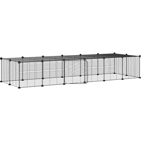 Cage,Enclos pour animaux de compagnie à 28 panneaux et porte Noir 35x35 cm -55656 (1/3)