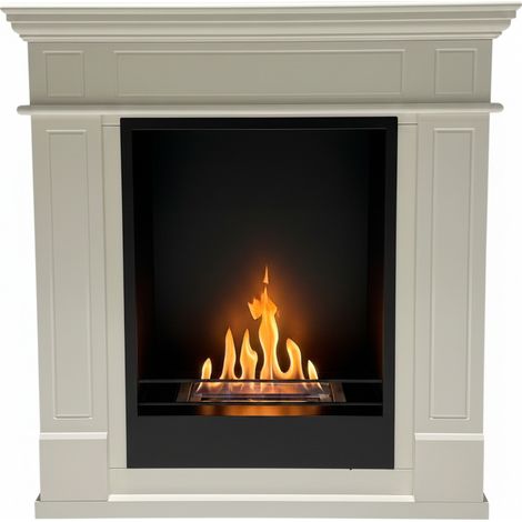 Camino a Bioetanolo da Terra Donatello 81x30x86 cm in MDF Bianco (1/5)