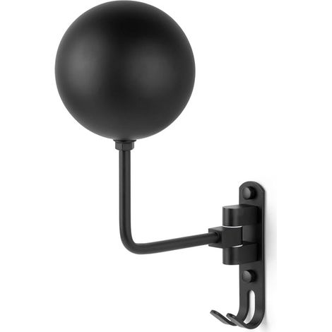 Soporte para casco de motocicleta, Negro, 3018,5 cm, Con 2 ganchos, Aluminio, Giratorio 180°, casco de bicicleta y casco de béisbol (1/5)
