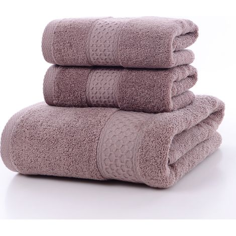 Filiyano-Lot de 3 serviettes, 100% coton, absorbantes et propres (marron foncé) (1/3)
