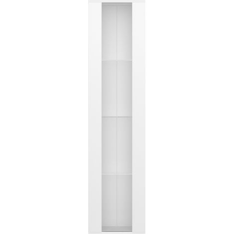 Wandvitrine 40 x 29 x 170 cm aus Spanplatte und Glas, LED mit App, weiß (1/5)