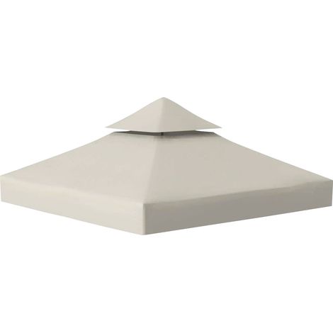 Jiubiaz Ersatzdach für Pavillon 3x3m Beige, Partyzelt Dach mit Dachabzug, Doppeldach Dachplane für Garten-Pavillon und Gartenzelt