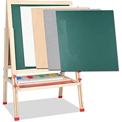 Tableau de peinture pour enfants -tableau d'écriture, tableau pour enfants avec craie et aimant，bois