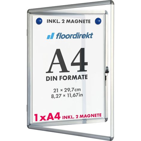 Schaukasten Innen Premium 28 x 36 cm 1 x A4 Mit 2 Magneten (1/4)