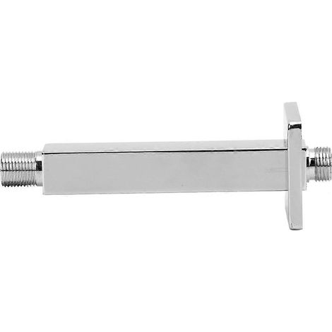 Barre de douche murale filetée G1/2, tube en acier inoxydable, accessoire de salle de bain, bras de pommeau pivotant, finition chromée, longueur standard, kit de montage inclus. (1/5)