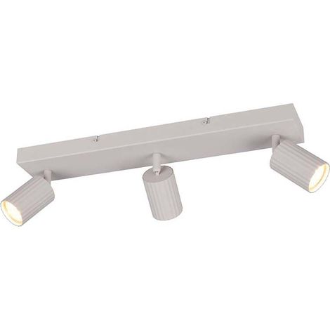Deckenleuchte Deckenlampe Wohnzimmerlampe Metall grau 3-flammig schwenkbar L50cm