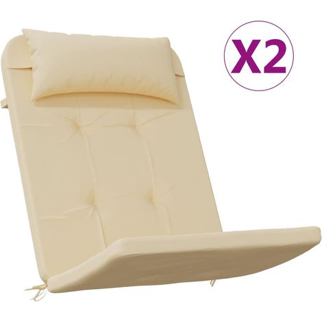 Coussins de chaise adirondack lot de 2，Coussins d'extérieur beige tissu oxford CFW241792 (1/5)