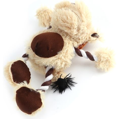 Peluche douce et protectrice pour le nettoyage des dents des chiens - Jouet interactif à mâcher et à mordiller - Ours (1/5)