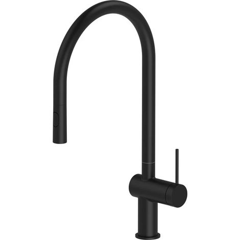 Miscelatore lavello alto Lady Cold Start Ø35 doccia estraibile 2 getti nero Aquasanit (1/2)