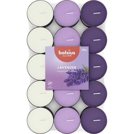 Bougies chauffe-plat parfumées Bolsius 3,5 h 30 pièces Lavande (1/3)