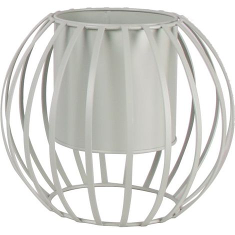 TrendLine Pflanztopf Metall Ø 24 x 20 cm weiß Übertopf