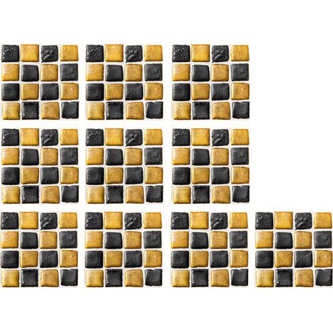 Autocollants de carreaux de mosaïque auto-adhésifs, papier peint carré en brique 3D pour décor de cuisine et de salle de bains, 10 pièces