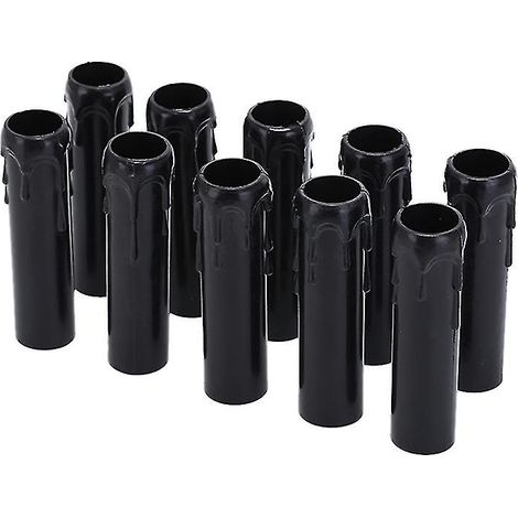 Lot de 10 tubes en plastique pour bougies, avec manchons pour ampoules de lustre. (1/4)
