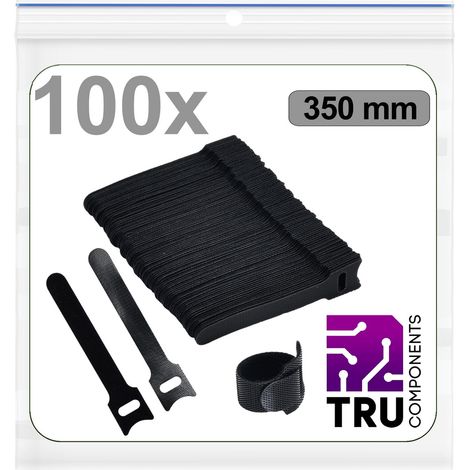 TRU COMPONENTS T24CA099 Klettkabelbinder zum Bündeln Haft- und Flauschteil (L x B) 350 mm x 14 mm S