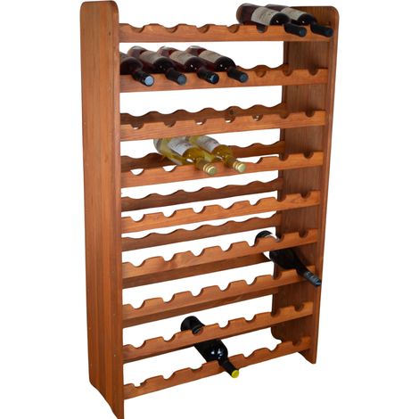 Flaschenregal für 63 Flaschen in ocker Weinschrank Weinständer Weinregal bodenstehend stabil auch für Gastronomie (1/5)
