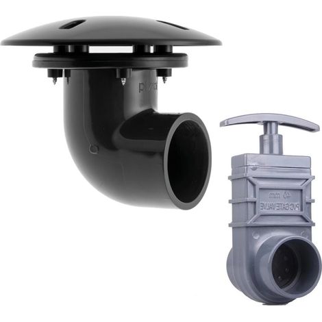 Pack Bonde de Fond Coudée + Vanne Guillotine 50 mm – Bassin, Piscine et TP (1/5)