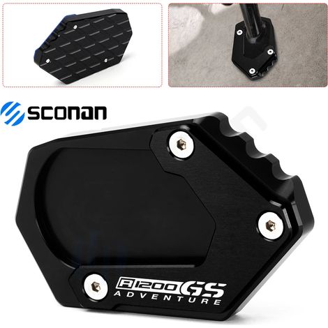 (R1250GS Adv Gold) Compatible avec BMW R1200GS Adv et R1250GS Adventure (2014-2023) : rallonge de béquille latérale, support et plaque de renfort maxpower (1/4)