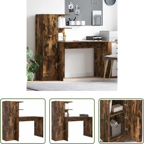 Bureau moderne - Bureau 2 pcs Chêne fumé (1/5)