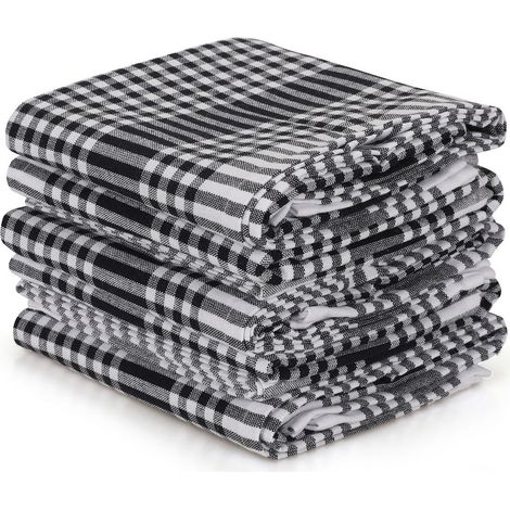 Juego de toallitas Set 100% Algodón Negro Blanco (1/5)