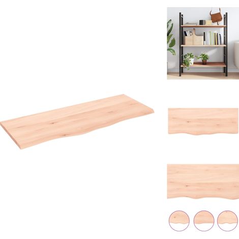 Wandregale - Living Wandregal 100x40x2 cm Massivholz Eiche Unbehandelt (1/5)