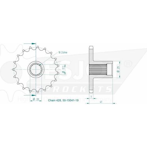Pignon de sortie de boite Esjot pour Quad Aeon 100 Cobra 4X2 2002
