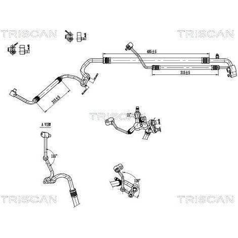 Conduite à haute/basse pression, climatisation TRISCAN 9010 24027 OPEL 39091486