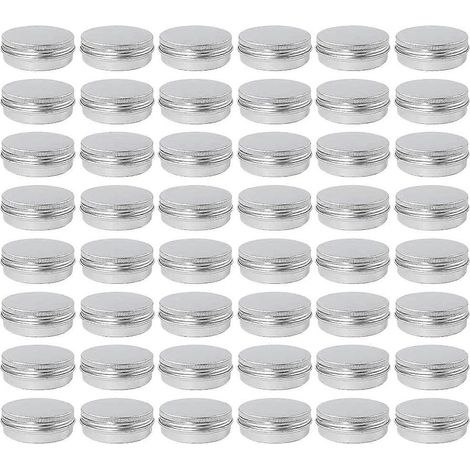 Lot de 48 pots ronds en aluminium (50 g) avec couvercles à vis pour beurres, épices ou bonbons (1/5)