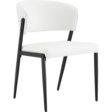Set di 2 sedie da pranzo moderne imbottite con struttura metallica bianca HOMVRA (1/5)