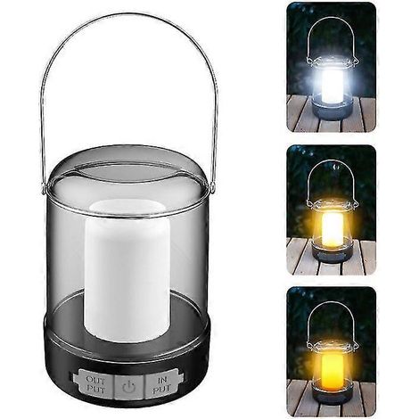 Lampe de camping portable à chargement rapide USB-C pour tente, idéale pour le camping et la randonnée.