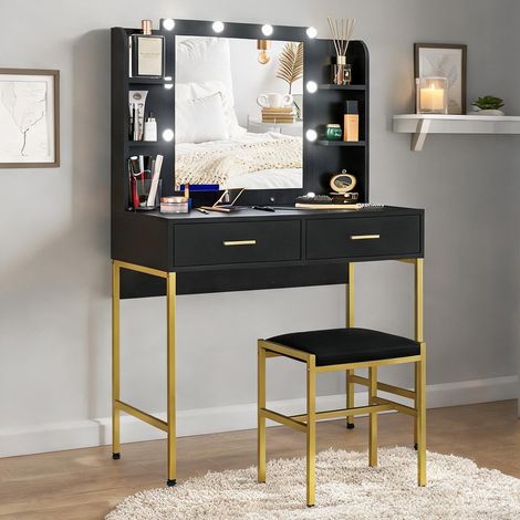 Coiffeuse nero en truciolato acciaio 90 x 45 x 132,5 cm (1/5)