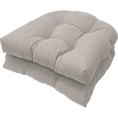 Juego de 2 cojines para sillas de 56x56 cm, de tela de pana impermeable, con funda extraíble resistente a la decoloración, ideales para jardín y patio. (1/5)