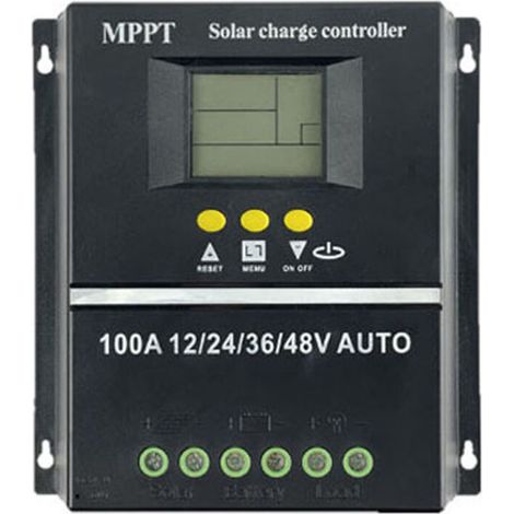 Automatic Voltage Identification Solar Controller, LCD Display, Off-Grid System, Power Generation Systems for Rechargeable Lithium Battery, Lead-Acid Cell, 100 (1/5)