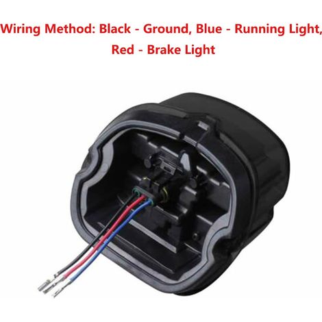 Fanale posteriore a 13 LED per moto con lente fumé rossa/nera per H-arley D-yna Road King Electra Glide Street Bob Touring Fanale posteriore a LED fumé con illuminazione rossa Linea freno (1/4)
