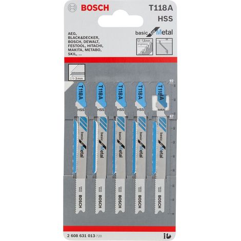 Bosch 5 Stichsägeblätter T 118 A - 2608631013