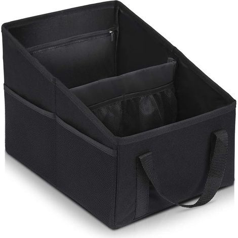 Organiseur de voiture pliable 31 x 25 x 25 cm avec poches et poignées pour siège arrière ou coffre (1/5)