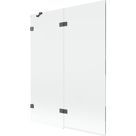 Mexen Lunar mampara de ducha 2 hojas izquierda 130 x 150 cm, transparente, gris arma cepillado - 897-130-100-66-00-L (1/5)