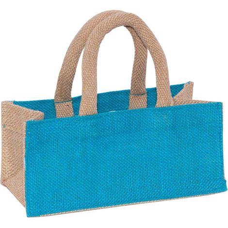 Borsina in juta turchese, 21x11H10 cm (kit da 10) (1/3)