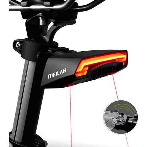 X5 Fahrradrücklicht mit automatischen Blinkern und Bremslicht, drahtloser Fernbedienung, USB-aufladbarem Fahrradrücklicht, Sicherheitswarnlicht für Fahrräder