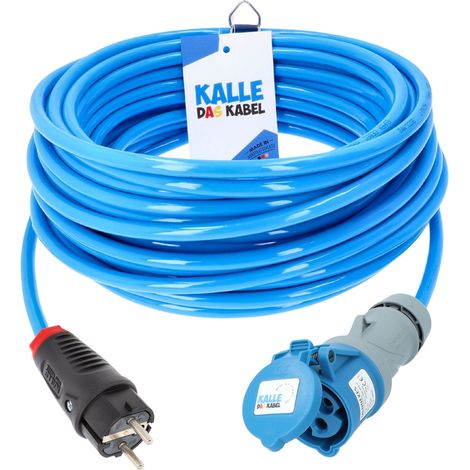 Kalle Adapterkabel Schuko 2,5mm² auf CEE 230V Extreme Blau IP44 5 Meter