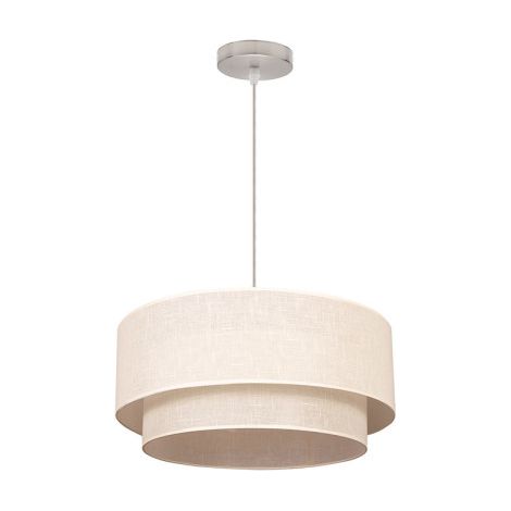 Doppio pendente 1l. cilindro beige/beige (50/40/reg)