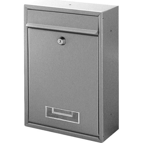 CASSETTA POSTALE BRIXO DOMUS IN ACCIAIO COLORE GRIGIO L22xP9xH33 cm (1/3)